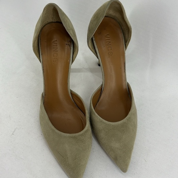 Vince Paulette D'Orsay Suede Pointed Toe Heels - Picture 2 of 10